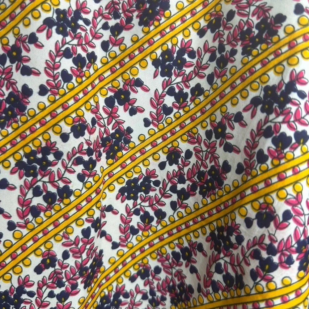 Darn Good Silk Blend Floral‎ Reversible Sari Wrap Skirt In Tea Length NWT 2-12